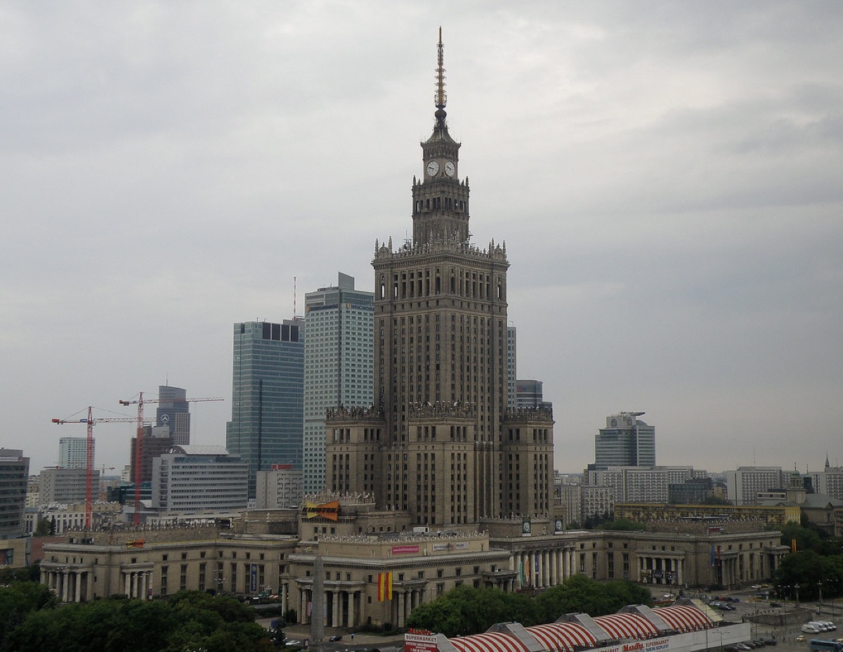 russian city skyline with high population density