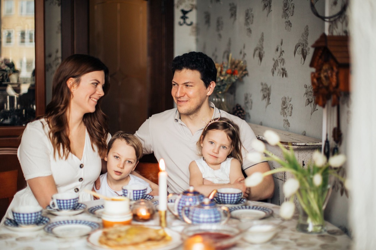 Russian immigrant family in apartment